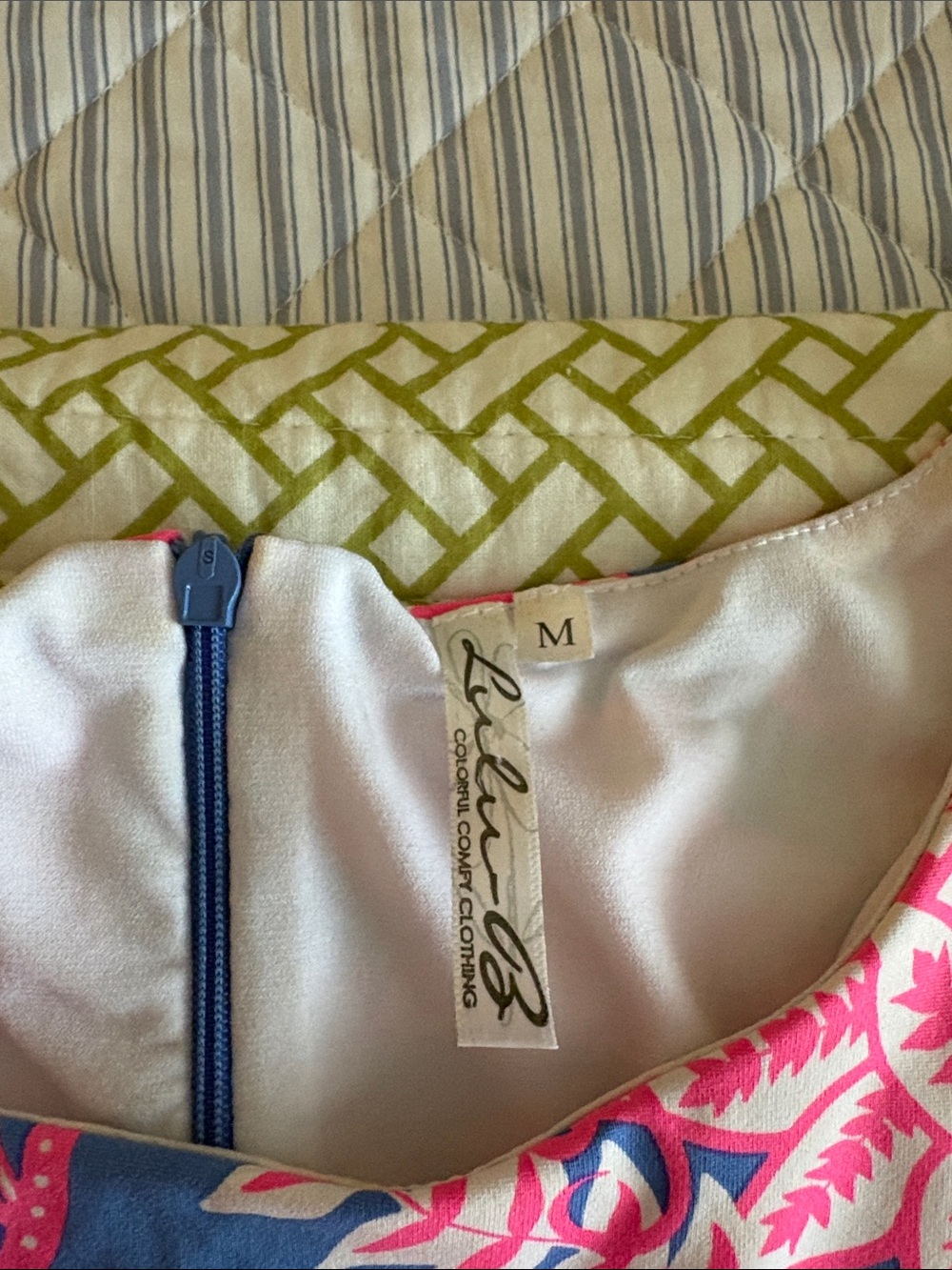 Lulu-B Pink & Blue Floral Dress with shorts underneath - Picture 4 of 5